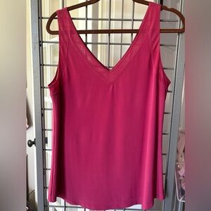 White House Black Market Fuchsia Sleeveless Top Size L